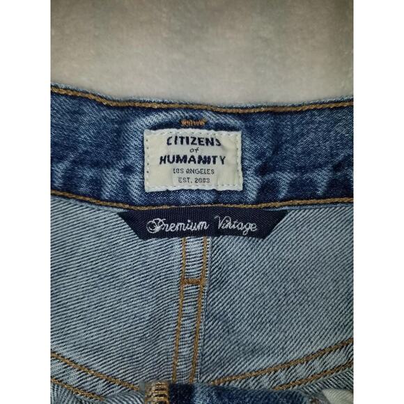 New Citizens Of Humanity‎ Shorts Womens 27 Blue Frayed Hem Danielle Cut Off NWOT - Picture 7 of 11